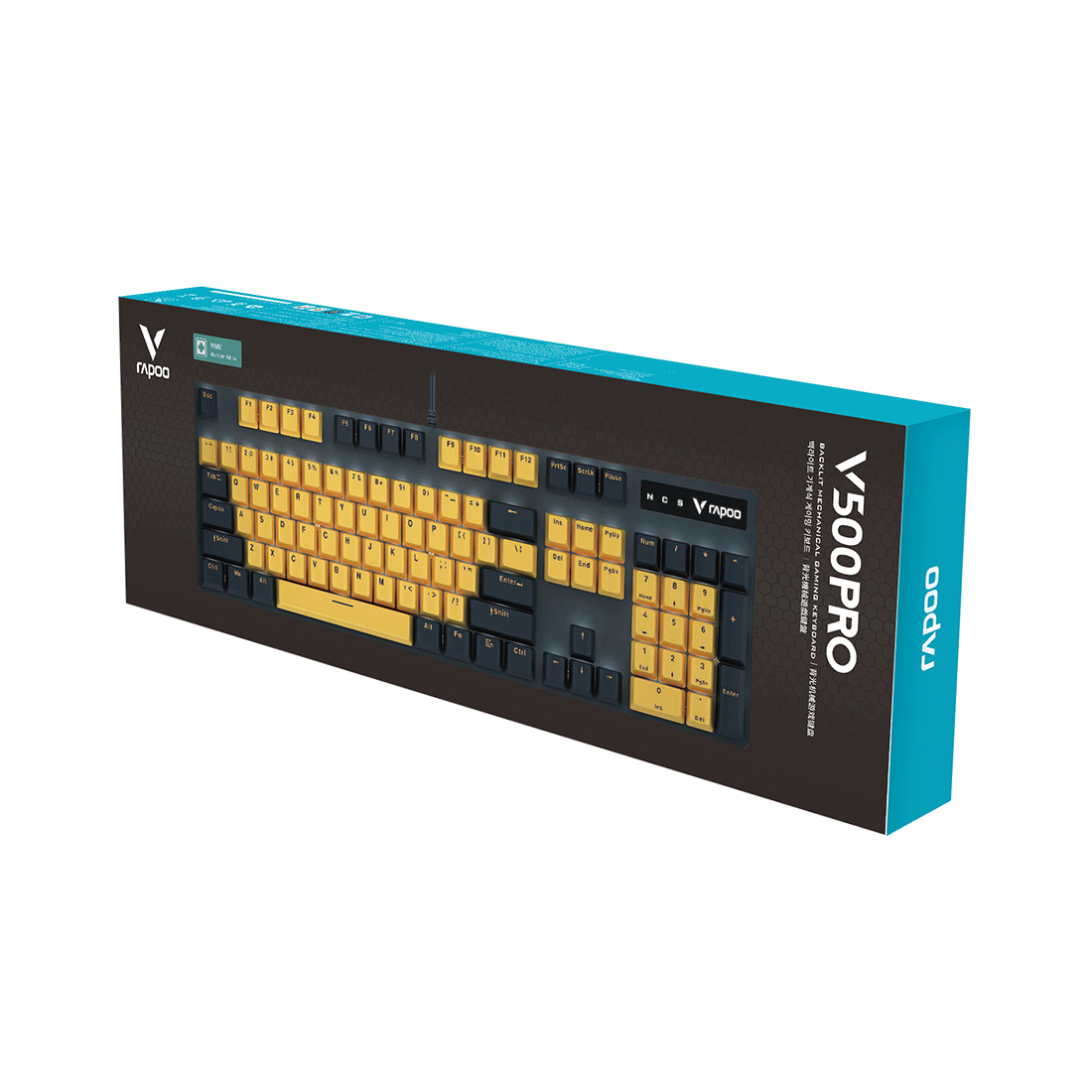картинка Клавиатура Rapoo V500PRO Yellow Blue от магазина itmag.kz