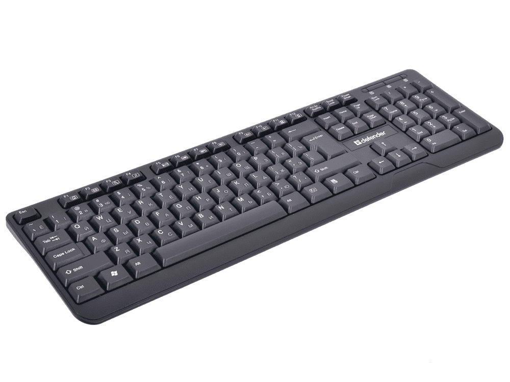 картинка Клавиатура проводная Defender OfficeMate HM-710, (Черный), USB,  ENG/RUS/KAZ, полноразмерная от магазина itmag.kz