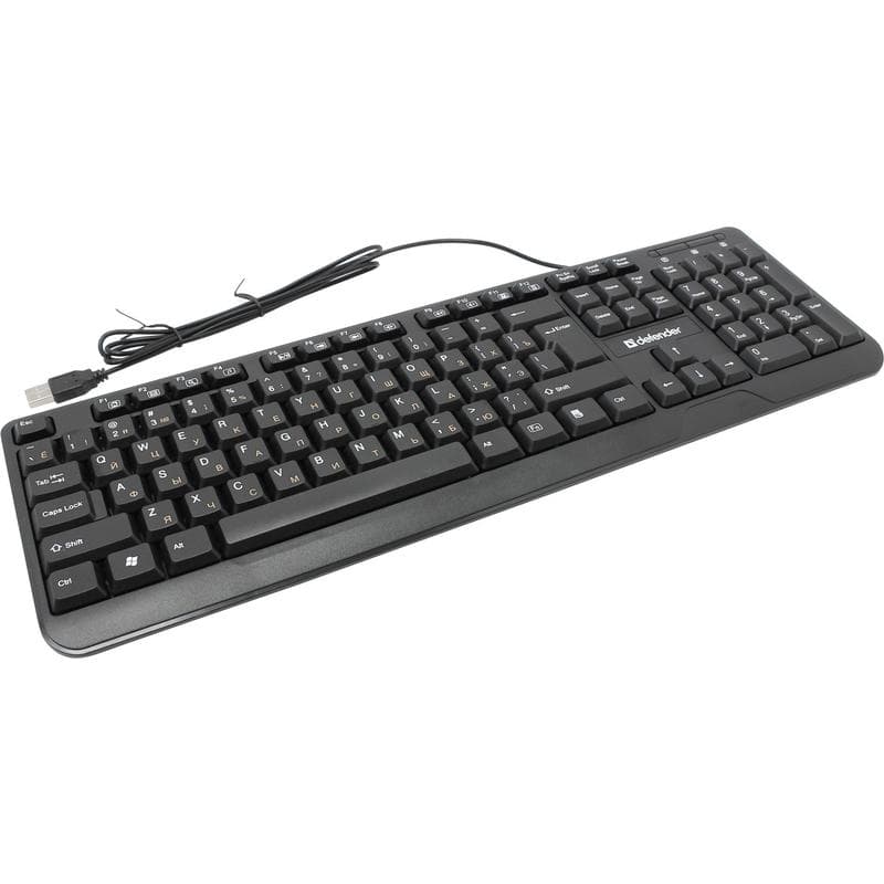 картинка Клавиатура проводная Defender OfficeMate HM-710, (Черный), USB,  ENG/RUS/KAZ, полноразмерная от магазина itmag.kz