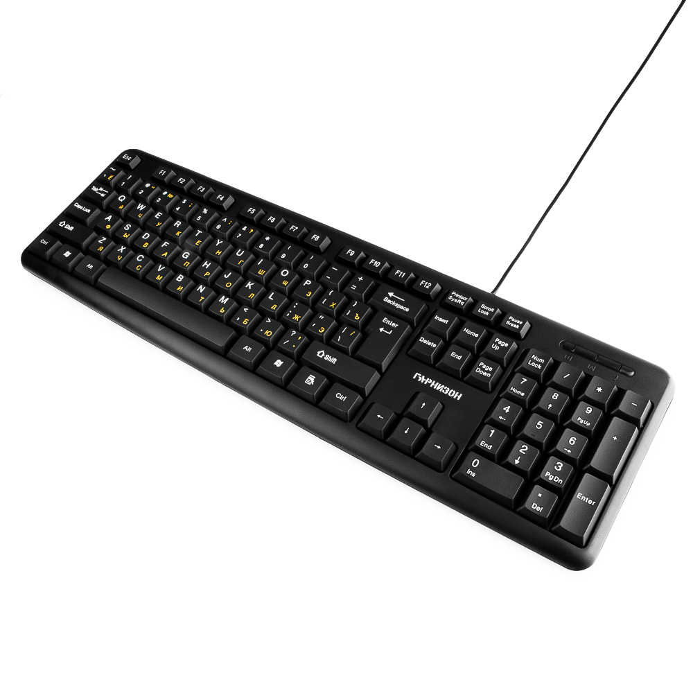 картинка Клавиатура Гарнизон GK-100XL, USB, черный, кабель 2м от магазина itmag.kz