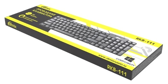 картинка Клавиатура проводная Ritmix RKB-111 черный от магазина itmag.kz