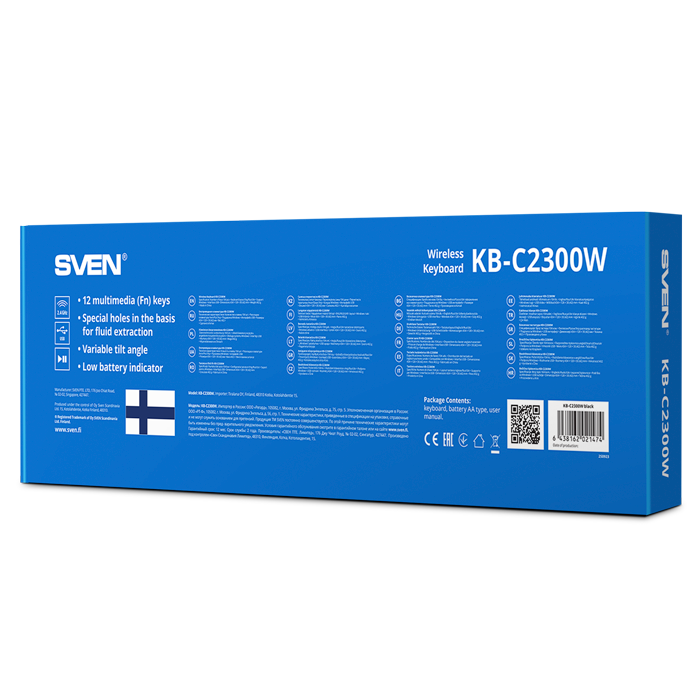Беспроводная клавиатура SVEN KB-C2300W (SV-021474) фото