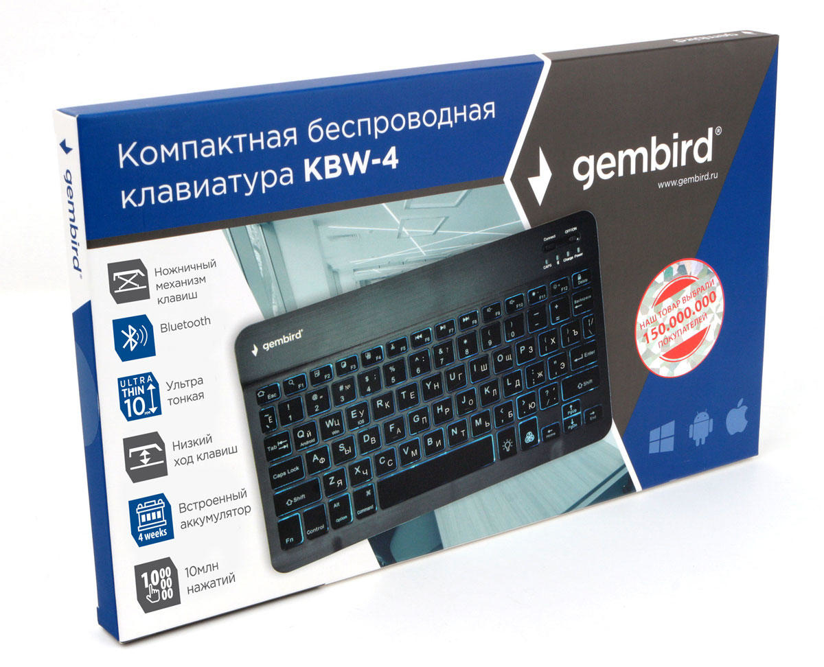 Клавиатура Gembird KBW-4 gray (KBW-4-gray) фото