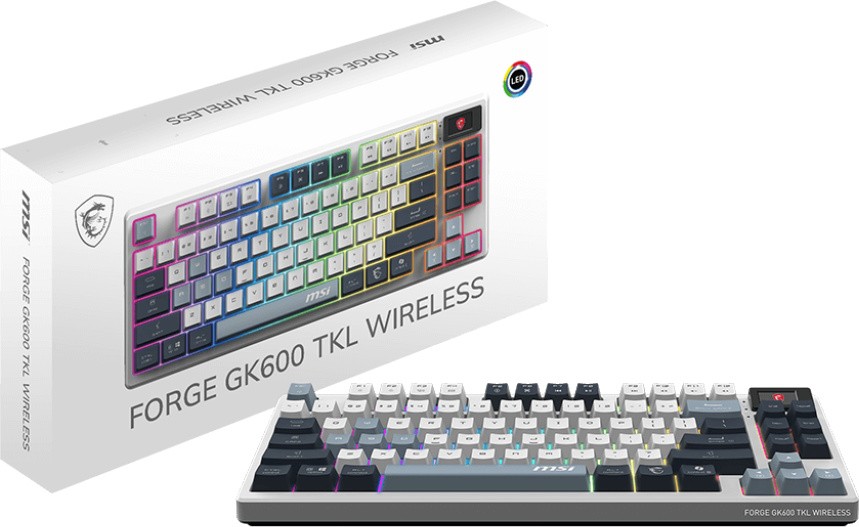 Игровая механическая клавиатура MSI FORGE GK600 TKL WIRELESS SKY, Белая (FORGE GK600 TKL W SKY RU) фото