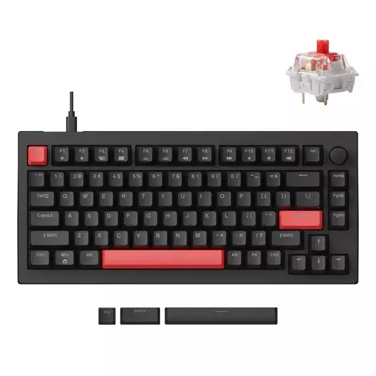 Клавиатура механическая Lemokey  X4 84Key, Keychron Red, черный (Lemokey X4, Keychron Red) фото