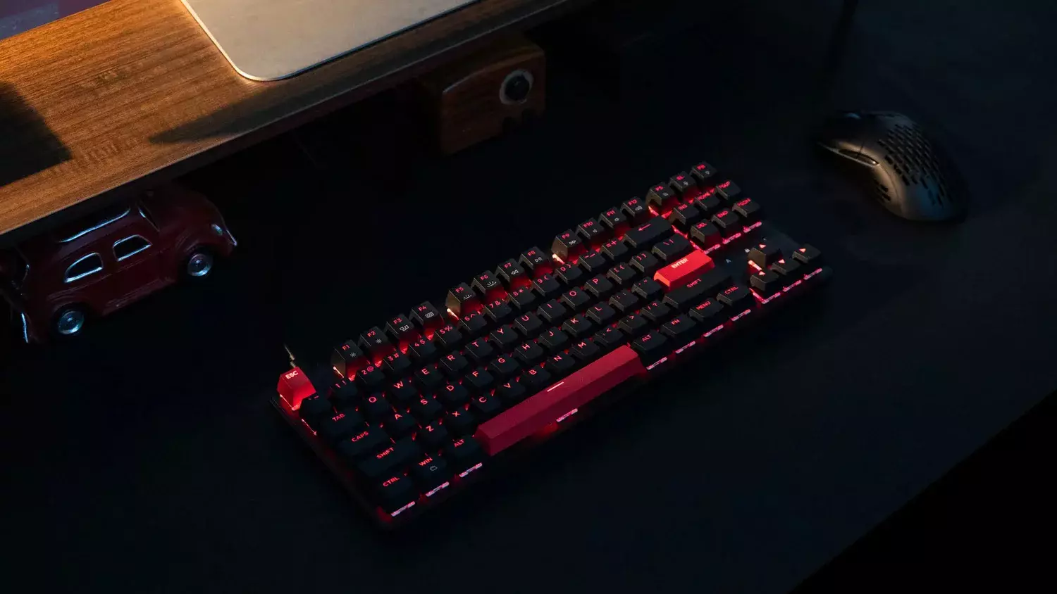 Клавиатура механическая Lemokey  X1 87Key, Keychron Red, черный (Lemokey  X1, Keychron Red) фото