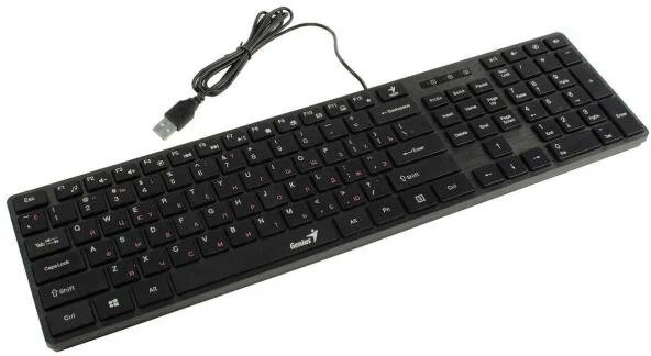 картинка Клавиатура проводная мультимедийная Genius SlimStar 126, USB от магазина itmag.kz
