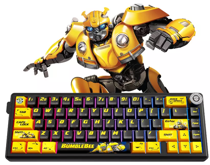 Клавиатура беспроводная Transformers TF-GK02, Yellow (Black) (TF-GK02, Yellow) фото