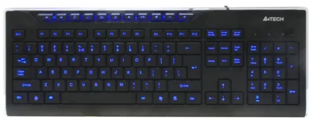 картинка Клавиатура A4tech KD-800L USB, BLUE LED-подсветка клавиш, 10 мультимедийных клавиш от магазина itmag.kz