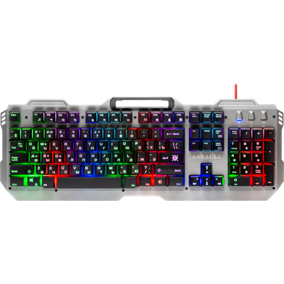 картинка Клавиатура проводная Defender игровая Assault GK-350L RU, радужная, USB, металл от магазина itmag.kz