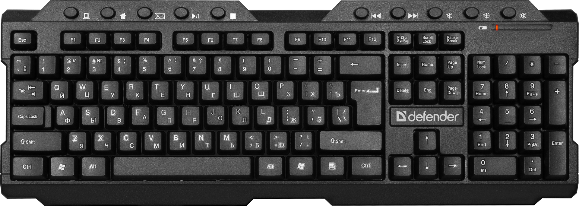 картинка Клавиатура беспроводная Defender Element HB-195 USB (Черный), USB, ENG/RUS,стандарт от магазина itmag.kz