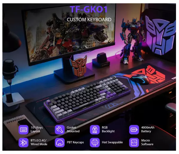 Клавиатура беспроводная Transformers TF-GK01, Black (TF-GK01, Black) фото