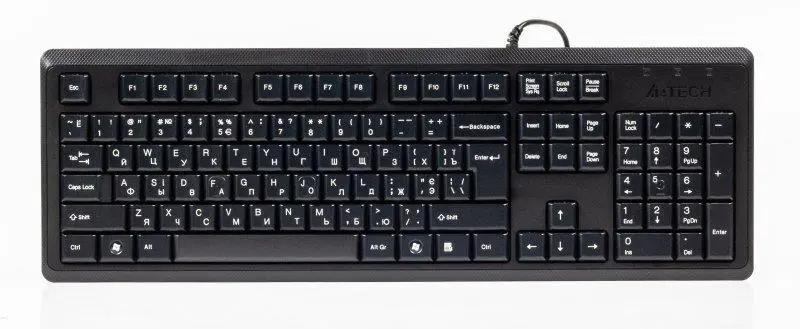 картинка Клавиатура A4tech KR-92 USB <Black, 1.5m, 456×150×28mm> от магазина itmag.kz