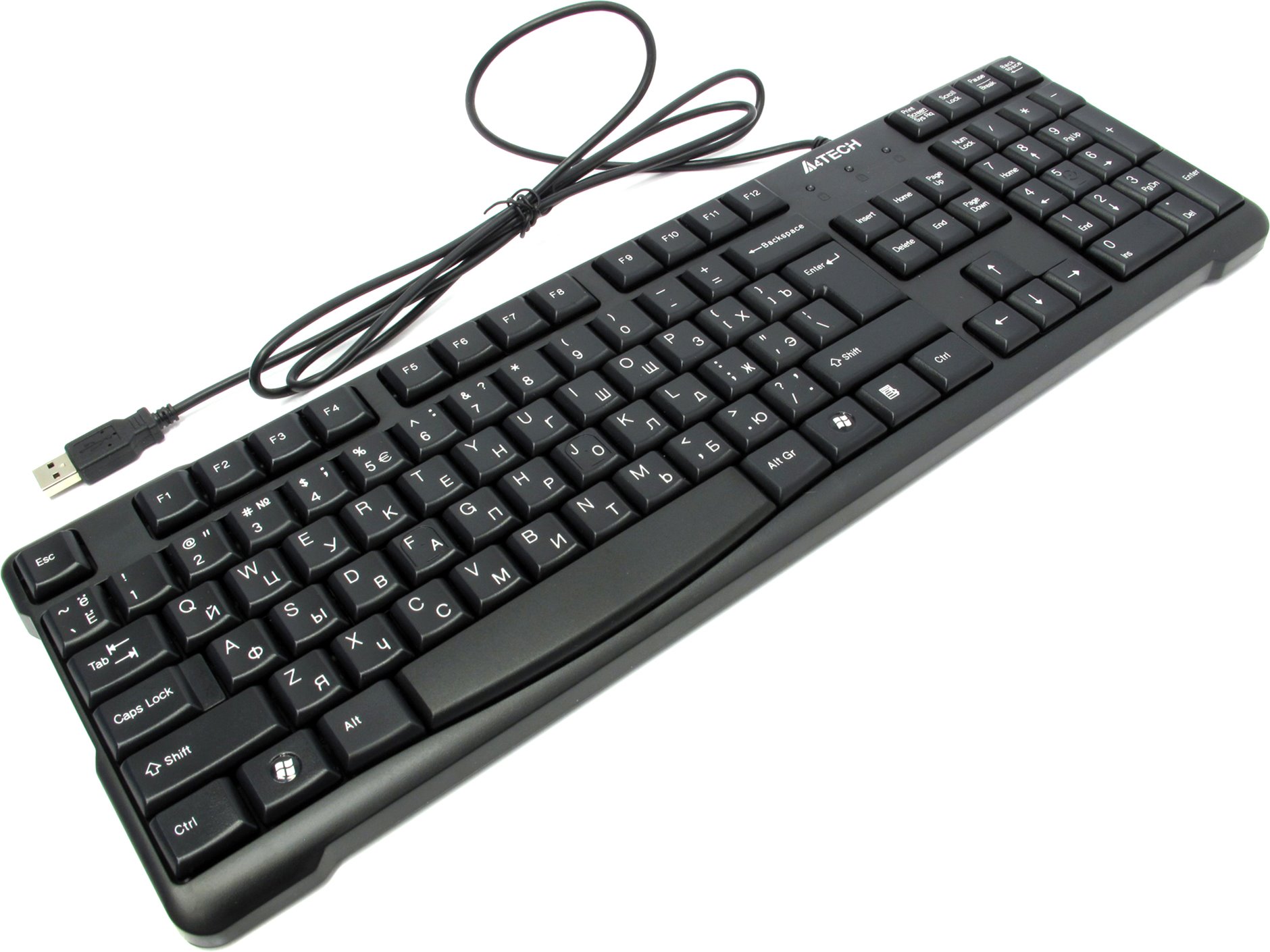 картинка Клавиатура A4tech KR-750 USB, Black, закругленные клавиши от магазина itmag.kz