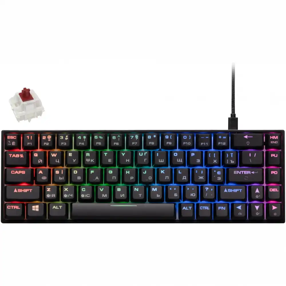 Клавиатура 2E Gaming KG380 RGB (2E-KG380UBK-BR BROWN SWITCH) фото