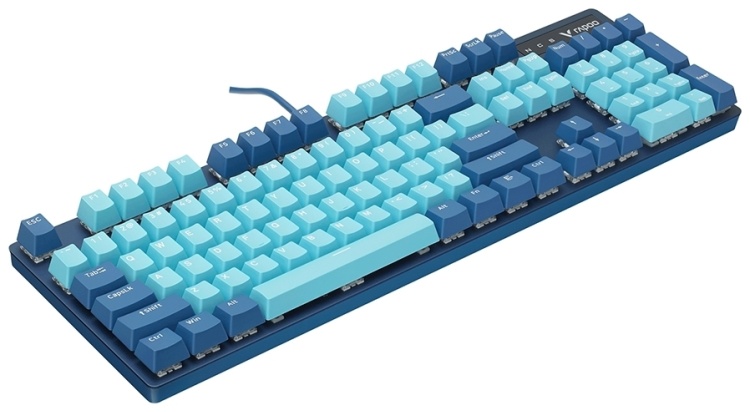 Клавиатура Rapoo V500Pro, Gaming, Cyan-Blue, USB, Backlight (19882/12279) фото