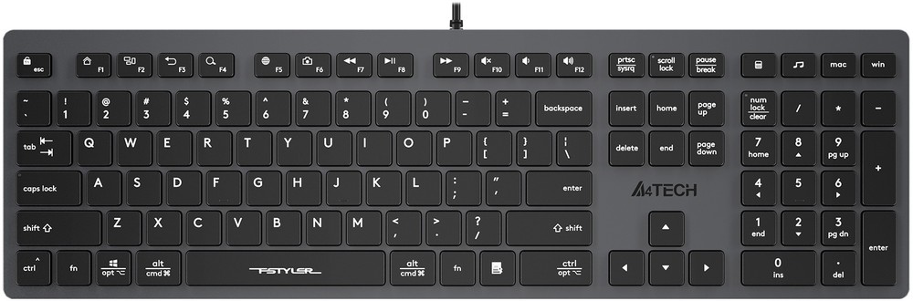 картинка Клавиатура A4Tech Fstyler FX50, Grey, Wired, Multimedia, USB от магазина itmag.kz