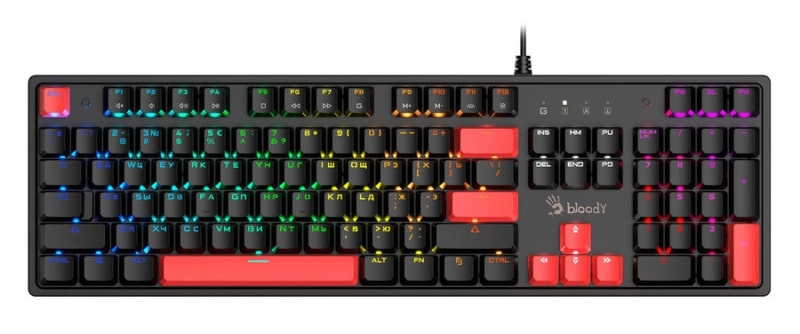 картинка Клавиатура A4Tech Bloody S510R, Fire Black Mult Gaming Blacklight,BLMS Brown USB от магазина itmag.kz