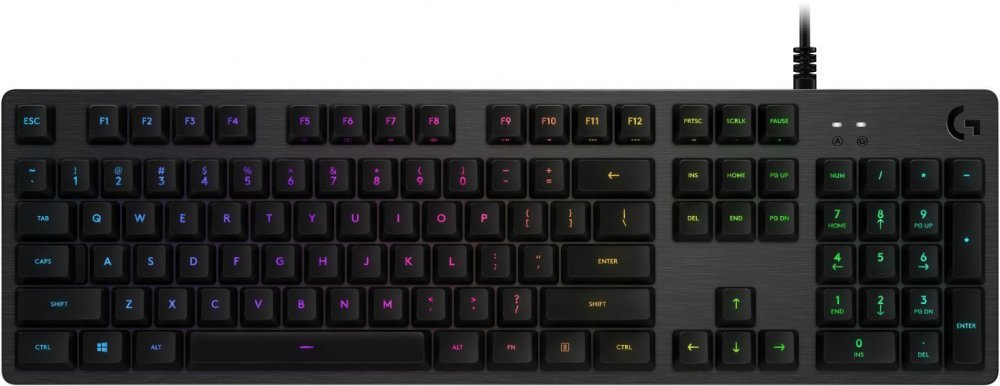 картинка Клавиатура Logitech игровая механическая G512 CARBON LIGHTSYNC RGB, GX Brown, CARBON, RUS, USB, TACTILE от магазина itmag.kz