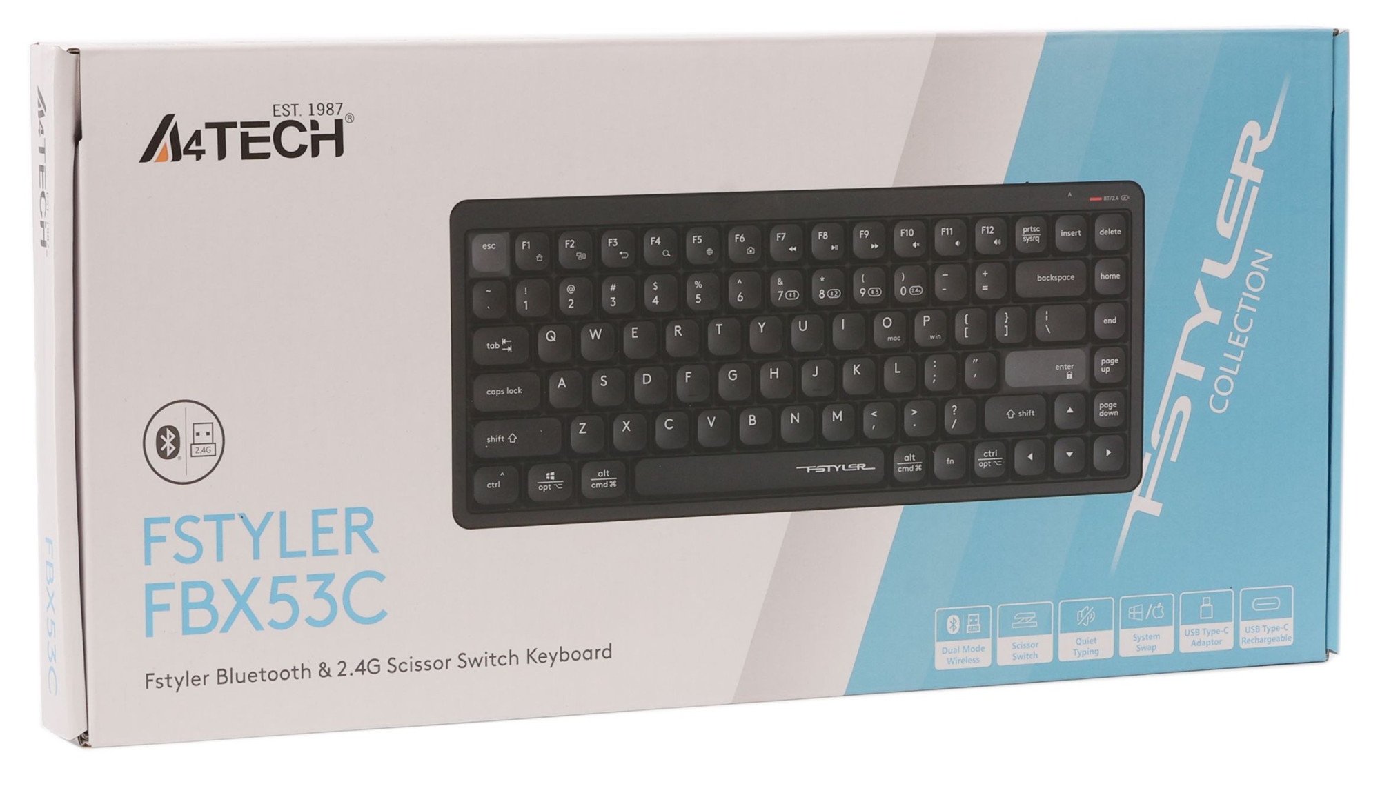 Клавиатура беспроводная A4tech Fstyler FBX53C Black (FBX53C Black) фото