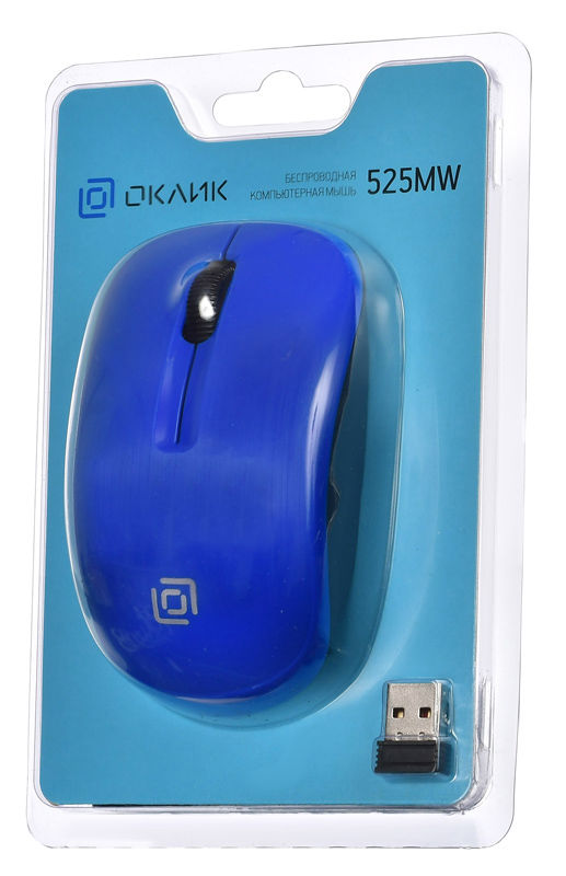 картинка Компьютерная мышь Oklick 525MW синий оптическая (1000dpi) беспроводная USB (3but) от магазина itmag.kz