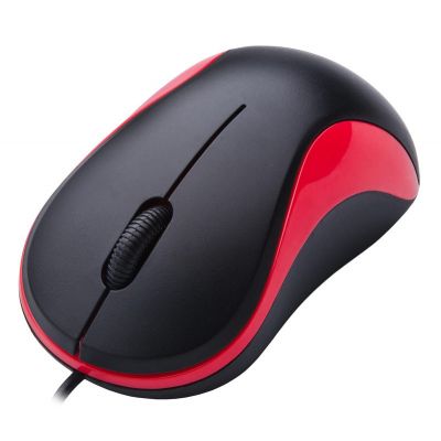 картинка Компьютерная мышь Oklick 115S черный/красный оптическая (1200dpi) USB для ноутбука (3but) от магазина itmag.kz