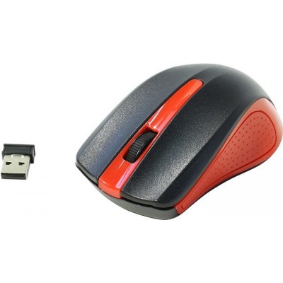картинка Компьютерная мышь Oklick 485MW черный/красный оптическая (1200dpi) беспроводная USB (3but) от магазина itmag.kz