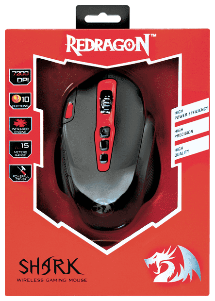 картинка Компьютерная мышь   беспроводная игровая Redragon Shark (черный) USB от магазина itmag.kz