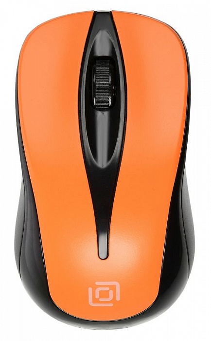 картинка Компьютерная мышь Oklick 675MW черный/оранжевый оптическая (800dpi) беспроводная USB (3but) от магазина itmag.kz