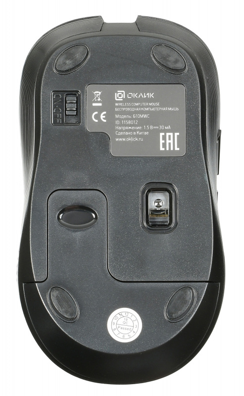 картинка Компьютерная мышь Oklick 610MWC черный оптическая (1600dpi) беспроводная USB/USB-C (6but) от магазина itmag.kz