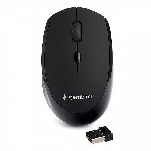картинка Компьютерная мышь беспров. Gembird MUSW-354, черный, бесш.клик, soft touch,3 кнопки, 1600DPI, 2,4ГГц от магазина itmag.kz
