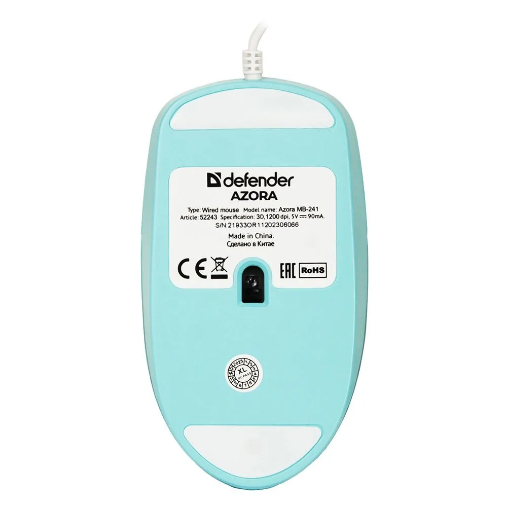 Мышь Defender Azora MB-241, Light Blue, (52243) фото