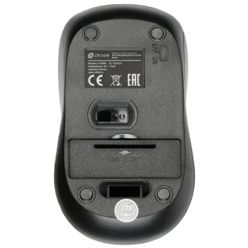 картинка Компьютерная мышь Oklick 675MW черный оптическая (800dpi) беспроводная USB (3but) от магазина itmag.kz