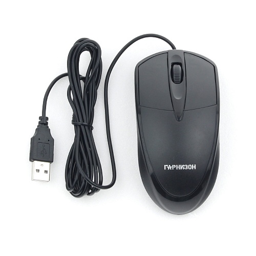 картинка Компьютерная мышь Гарнизон GM-225XL, USB, чип- Х, чёрный, 2м, 1000 DPI, 2кн.+колесо-кнопка, кабель 2м от магазина itmag.kz