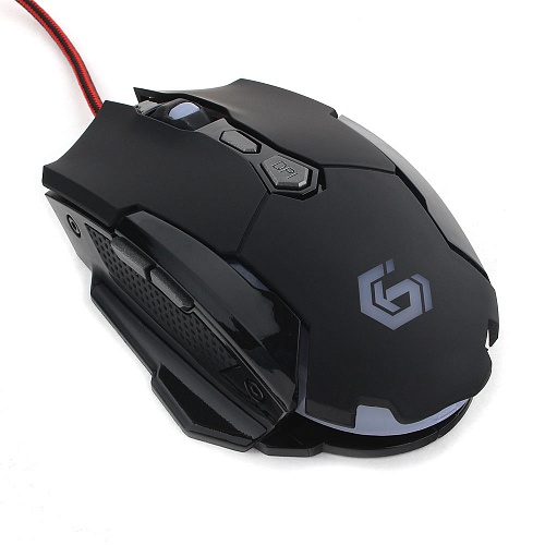 картинка Компьютерная мышь игровая Gembird MG-600, USB, черный, 5 кнопок, 3200 DPI, подсветка, ПО, кабель тканевый 1.8м от магазина itmag.kz
