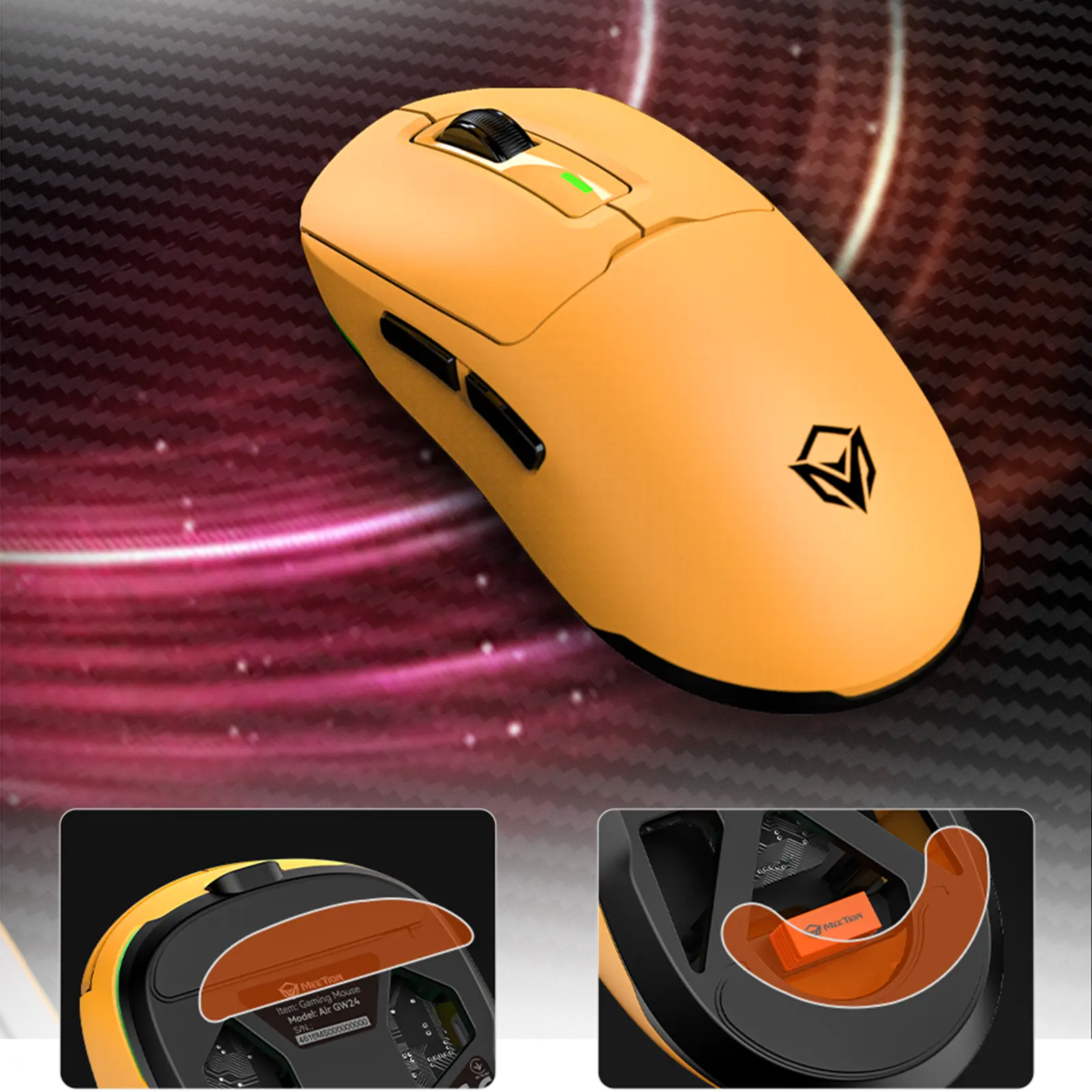 Мышь Meetion GW24 White (Air GW24 Lemon Yellow) фото