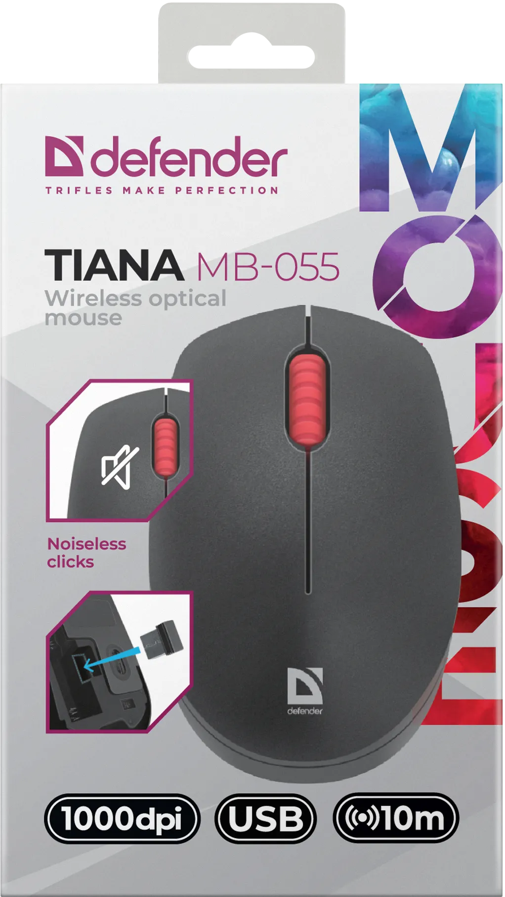 Мышь беспроводная Defender Tiana MB-055 черный (52055) фото