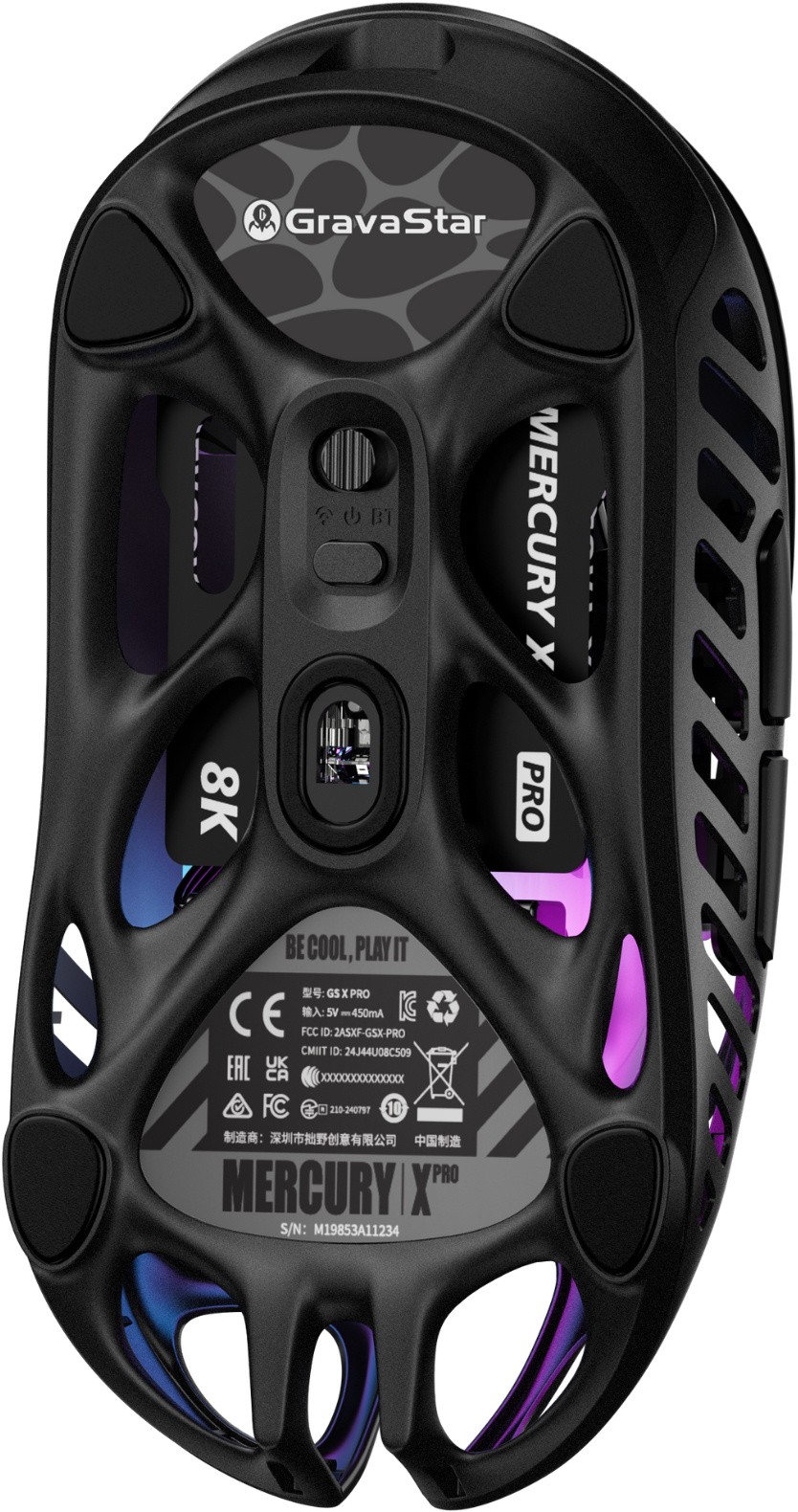 Мышь GravaStar Mercury X Pro 8K, Black (GS X PRO_BLK) фото