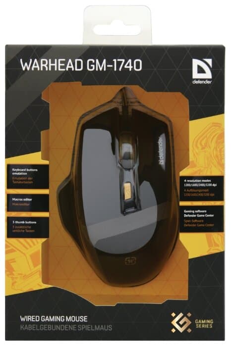 картинка Игровая мышь проводная игровая оптическая Defender Warhead GM-1740 (черный),USB от магазина itmag.kz