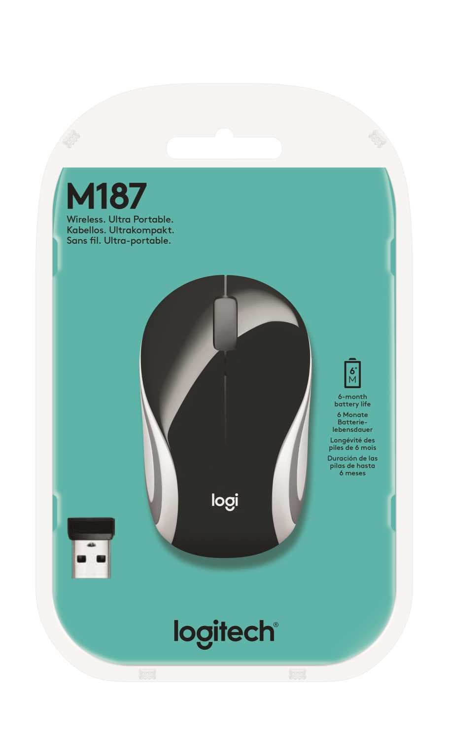 картинка Компьютерная мышь   Logitech беспроводная M187 Mini Mouse, Black от магазина itmag.kz
