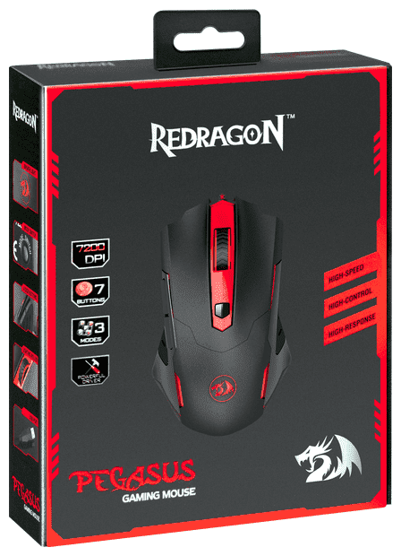 картинка Компьютерная мышь   проводная игровая оптическая Redragon Pegasus (черный) USB от магазина itmag.kz