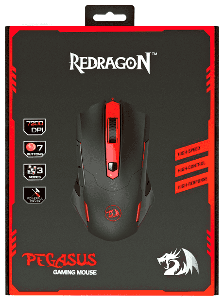 картинка Компьютерная мышь   проводная игровая оптическая Redragon Pegasus (черный) USB от магазина itmag.kz