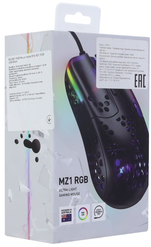 Мышь XTRFY MZ1, Black (XG-MZ1-RGB) фото