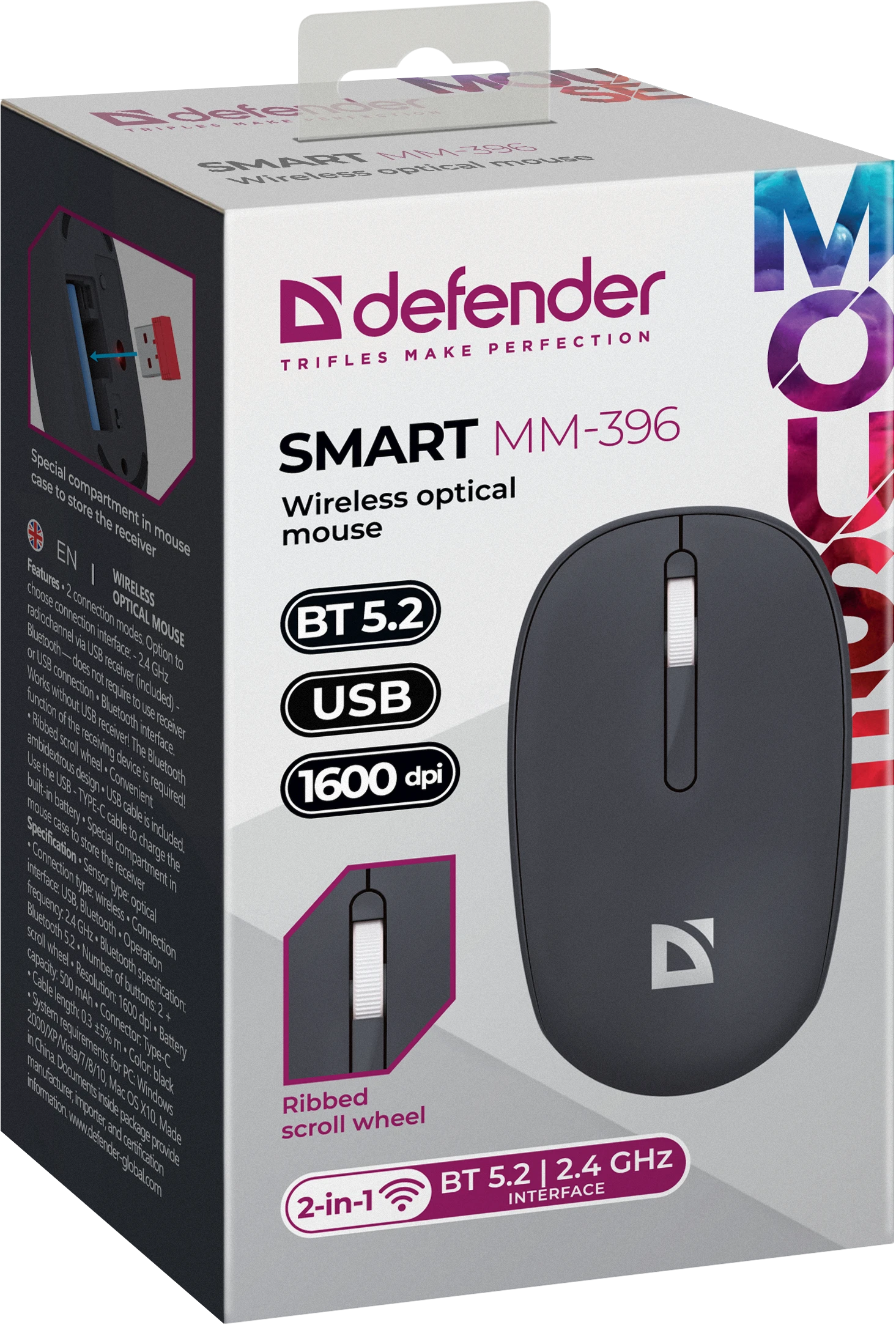 Мышь беспроводная Defender Smart MM-396 Черный (52396) фото