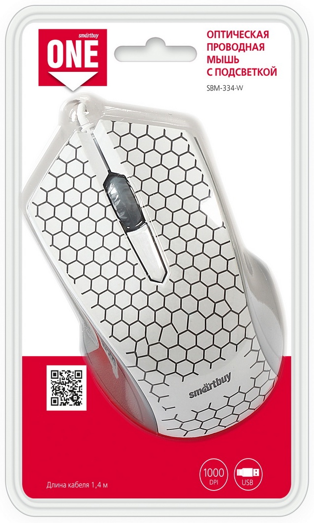 Мышь проводная SmartBuy ONE 334 (SBM-334-W) фото