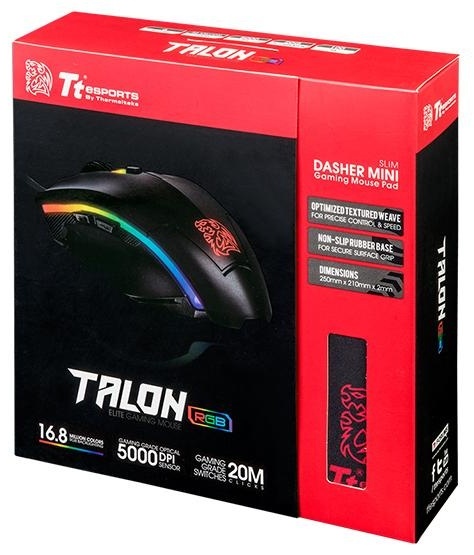 Мышь Thermaltake Tt eSports Talon Elite RGB, Black (MO-TER-WDOTBK-01) фото