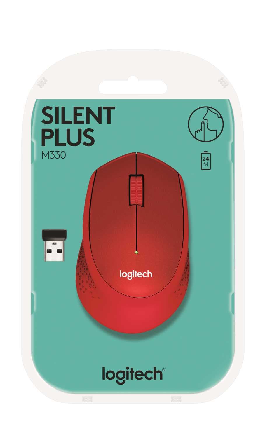 картинка Компьютерная мышь   Logitech беспроводная M330 Silent Plus Red от магазина itmag.kz