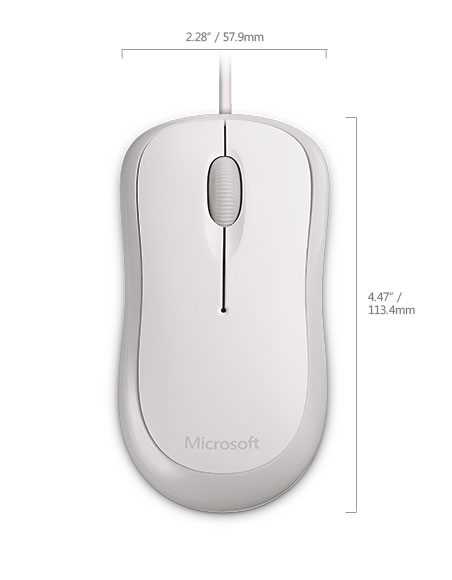 картинка Компьютерная мышь   Microsoft L2 Basic Opt Mse Mac/Win USB EMEA EFR EN/AR/FR/EL/IT/RU/ES Hdwr White от магазина itmag.kz