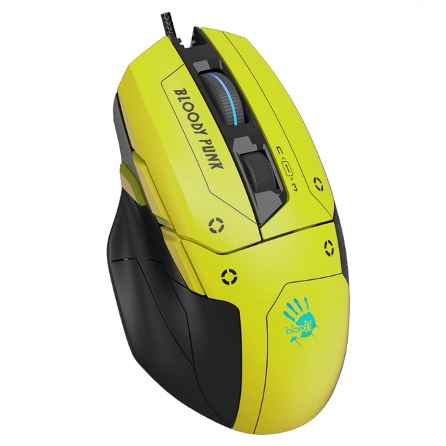 Мышь A4Tech Bloody W70 Max Activated, Punk Yellow, USB (W70 MAX PUNK YELLOW ACTIVATED) фото