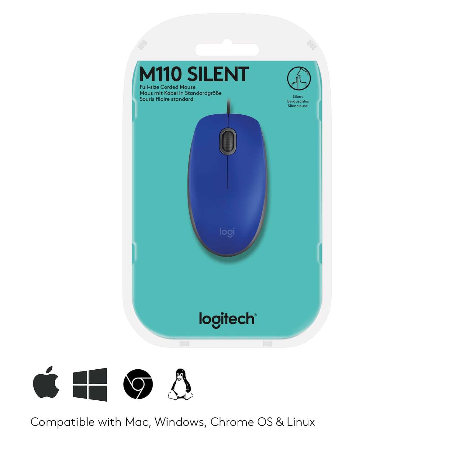 картинка Компьютерная мышь   Logitech M110 Silent (M110s) Blue от магазина itmag.kz